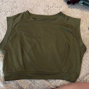 Olive Green Sleeveless Women's Top
